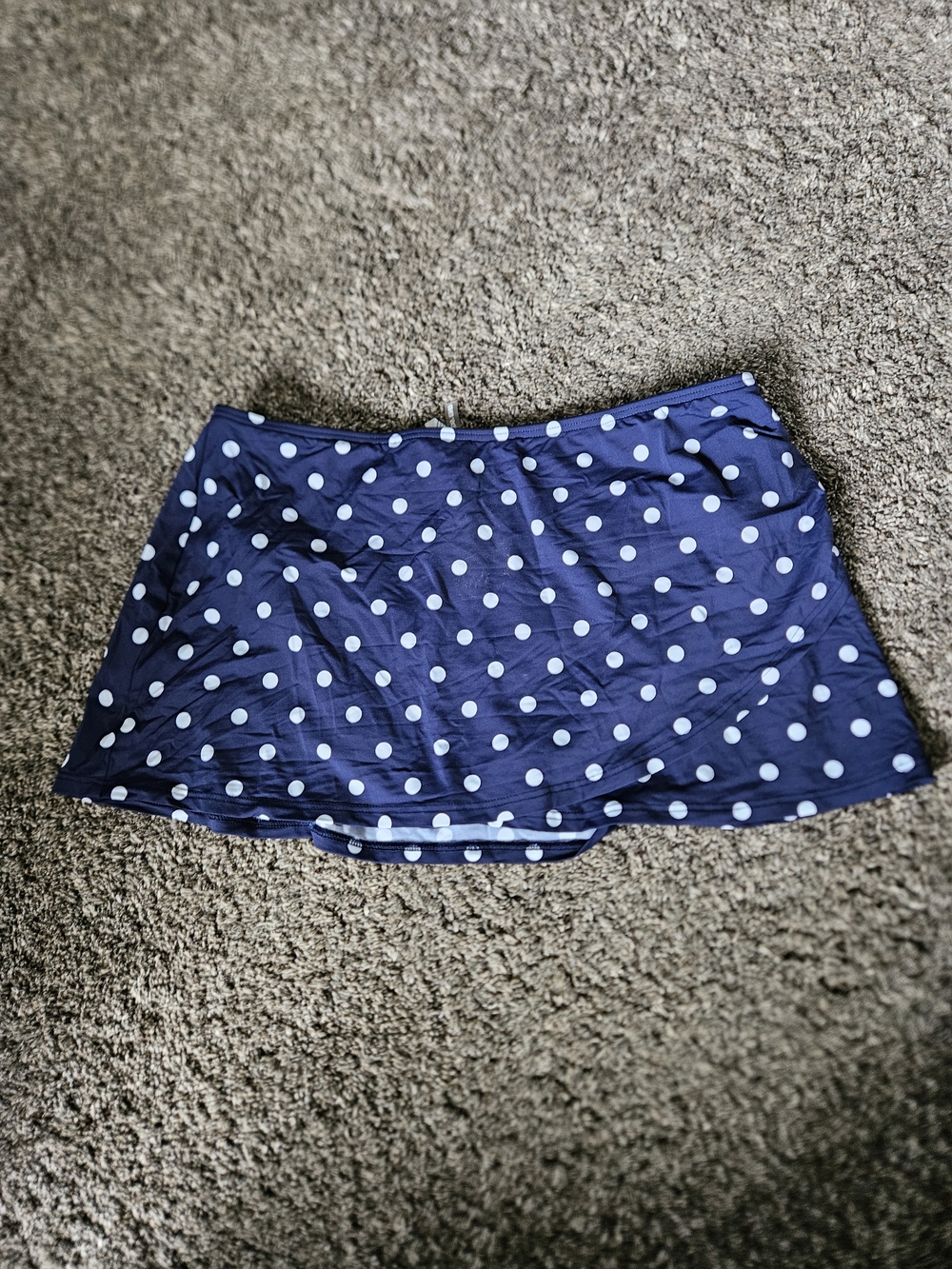 Navy Polka Dot A-Line Swimsuit Skirt